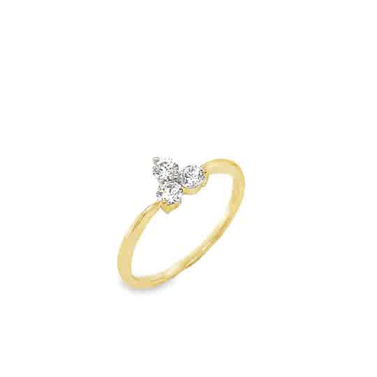 9ct Cubic Zirconia 3 Stone Flower Ring