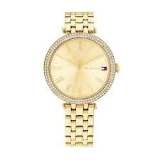 Ladies Rolled Gold Tommy Hilfiger Natalie Stone Set bezel Watch