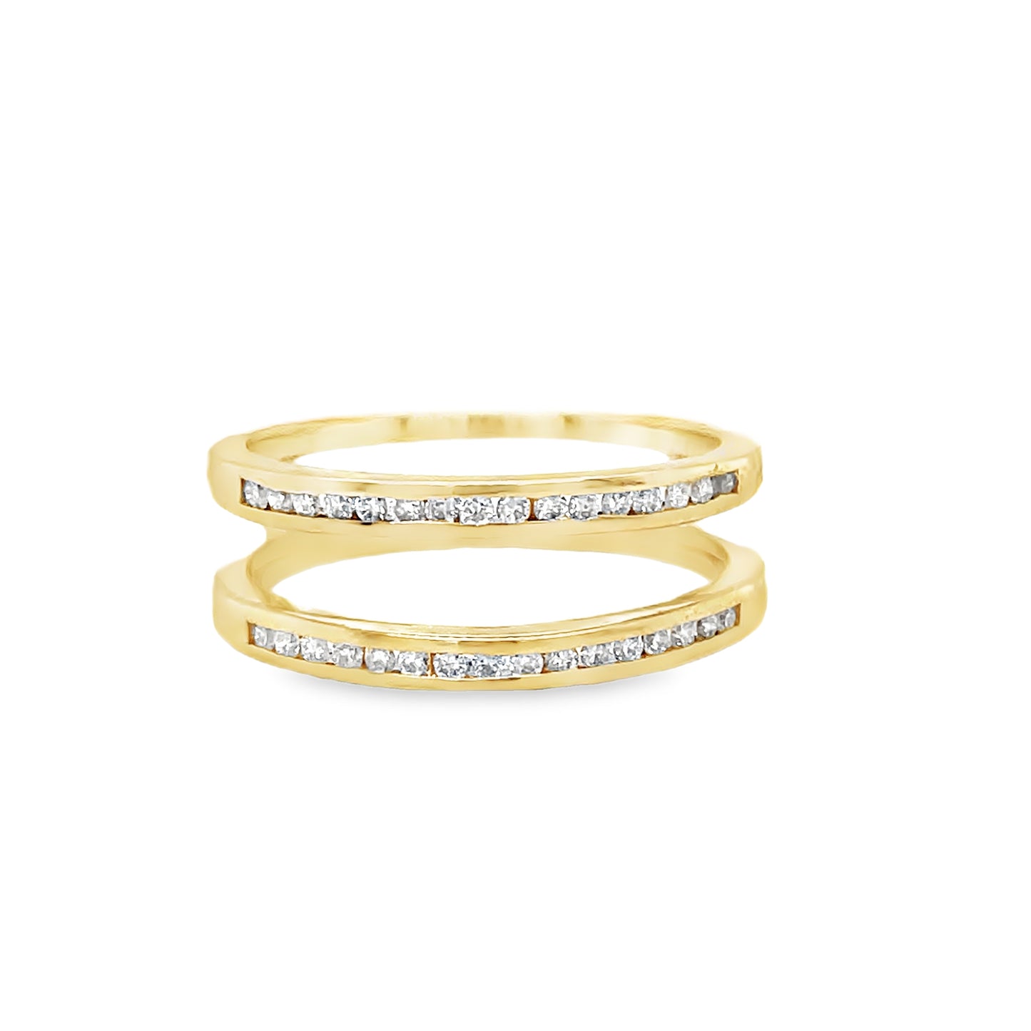 9ct Yellow Gold Channel Set Diamond Insert Ring .21ct
