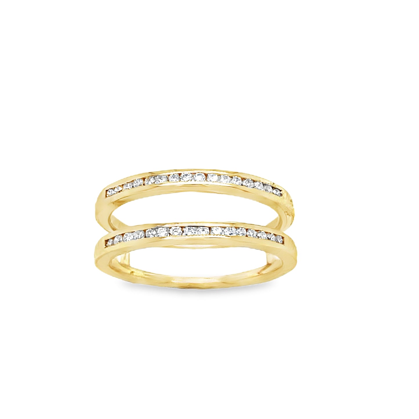9ct Yellow Gold Channel Set Diamond Insert Ring .21ct