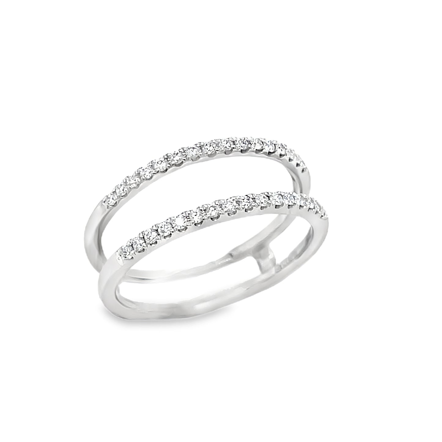 9ct White Gold Claw Set Diamond Insert Ring .22ct