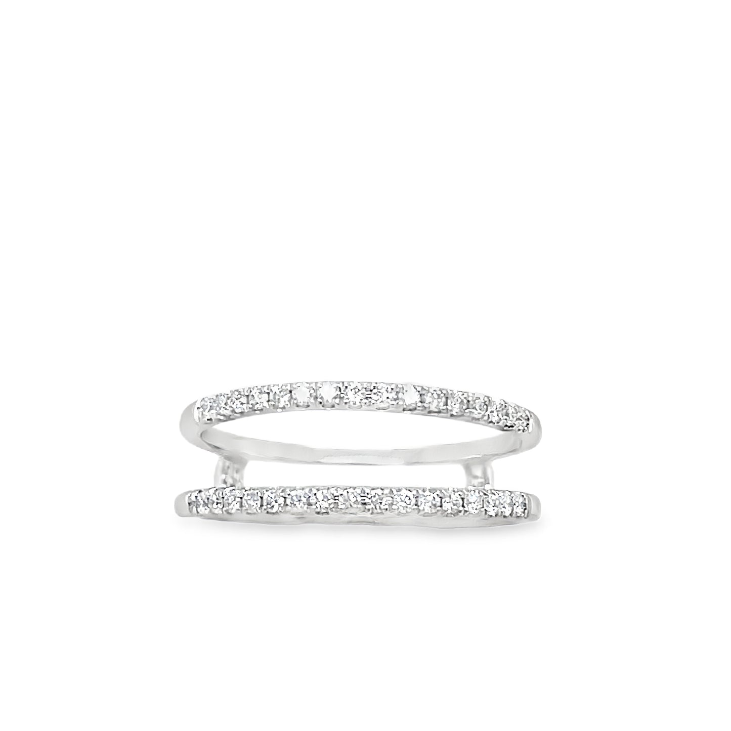 9ct White Gold Claw Set Diamond Insert Ring .22ct
