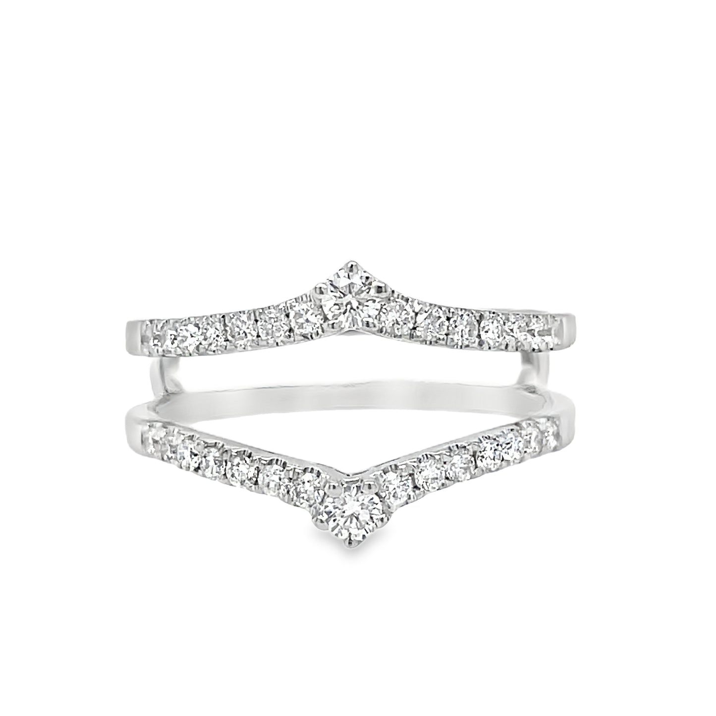 9ct White Gold Wishbone Diamond Insert Ring .47ct