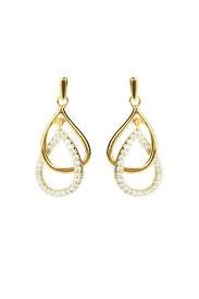 Bronzeallure Gold Plated Double Pear Cubic Zirconia Drop Earrings