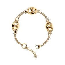 Bronzeallure Gold Plated Coffe Bean Bracelet