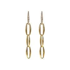 Bronzeallure Gold Plated Cubic Zirconia Oval Drop Earrings