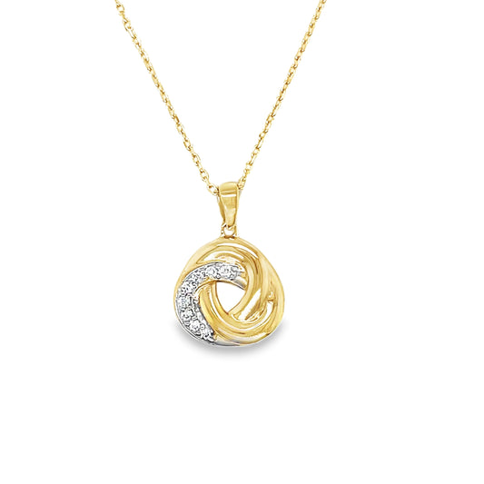 9ct Cubic Zirconia Knot Pendant