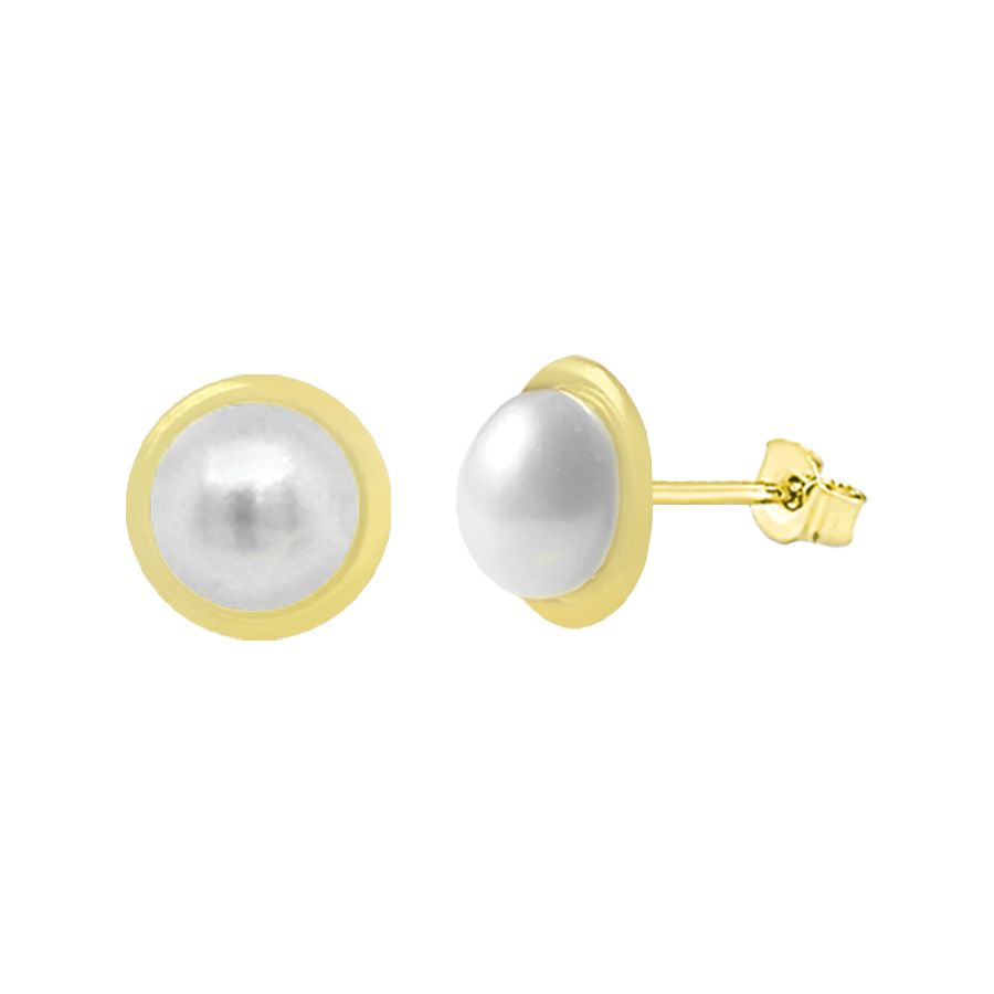 9ct 5.5mm Freshwater Pearl Earring With Gold Surround
