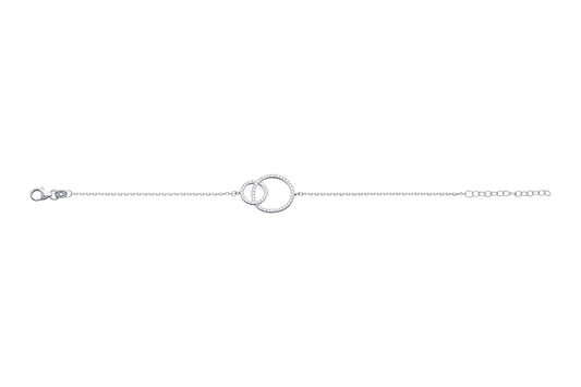 Sterling Silver Cubic Zirconia Open Circle Partnership Bracelet