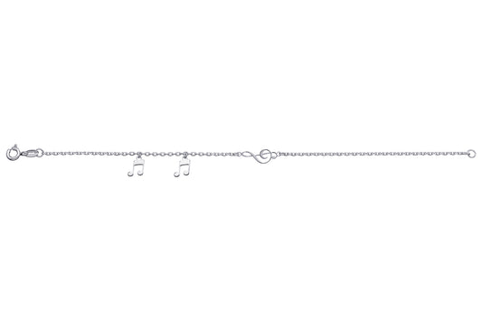 Sterling Silver Polished Music Note Bracelet