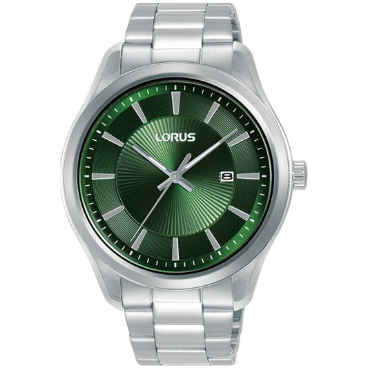 Gents Lorus Green Dial Baton Watch