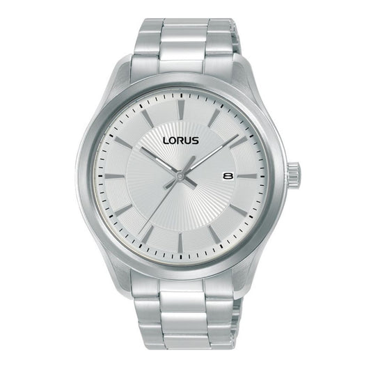Gents Lorus Round White Dial Baton Watch
