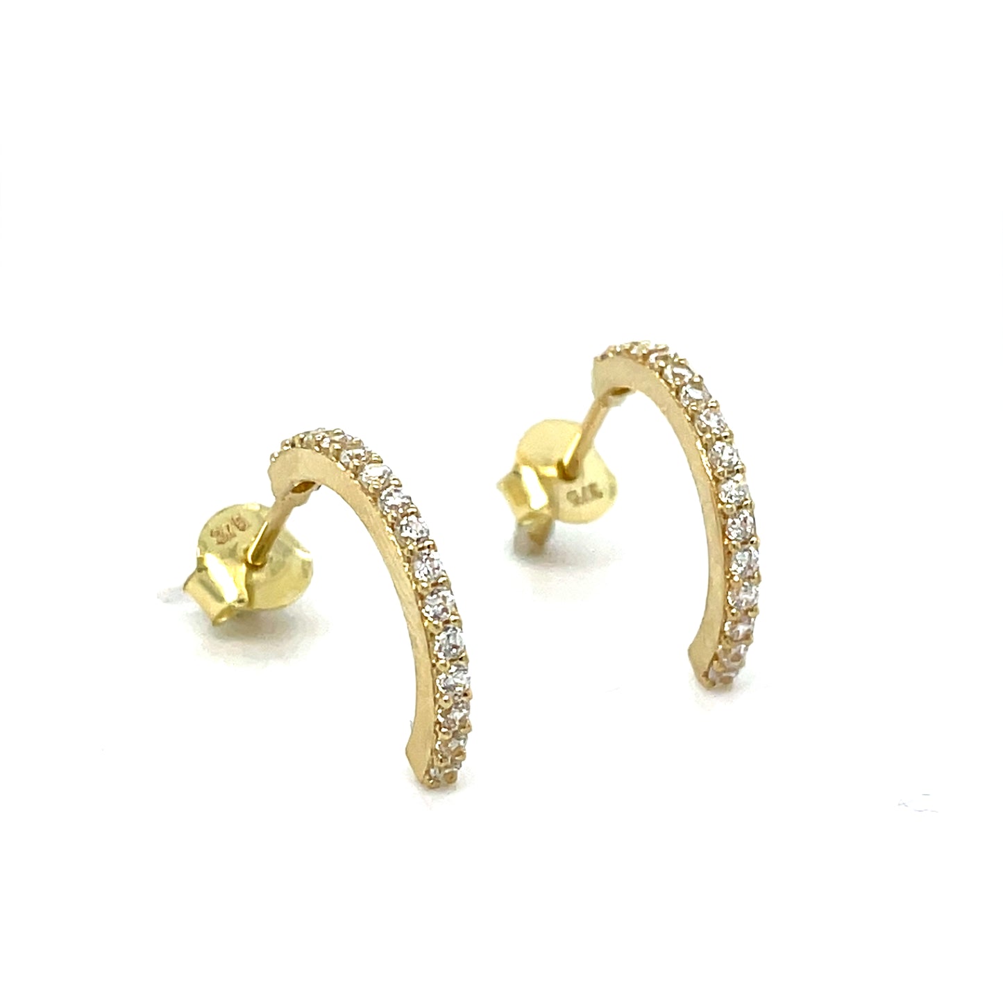 9ct Cubic Zirconia Half Hoop Earrings