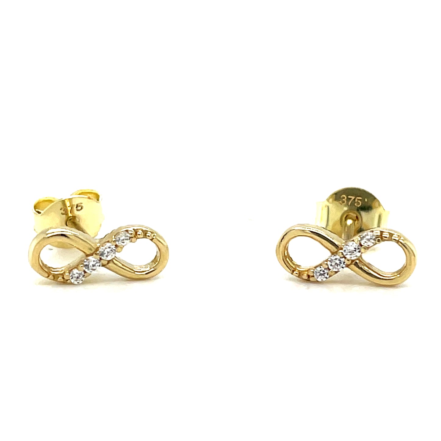 9ct Cubic Zirconia Infinity Stud Earrings