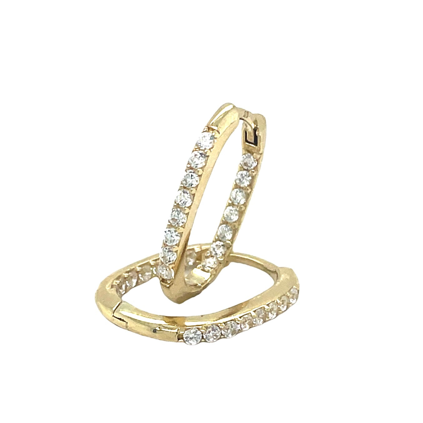 9ct Cubic Zirconia Oval Hoop Earrings