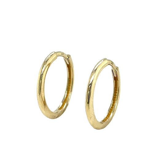 9ct 14mm Polished Hoop Earrings