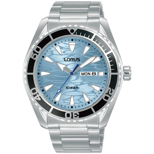 Gents Lorus Blue Dial Tachymeter Day/Date Window Watch