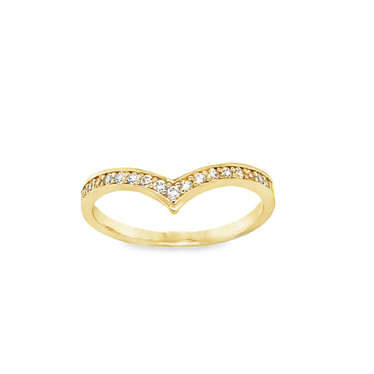 9ct Cubic Zirconia Wishbone Ring