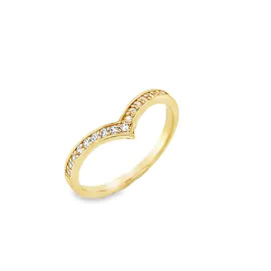 9ct Cubic Zirconia Wishbone Ring