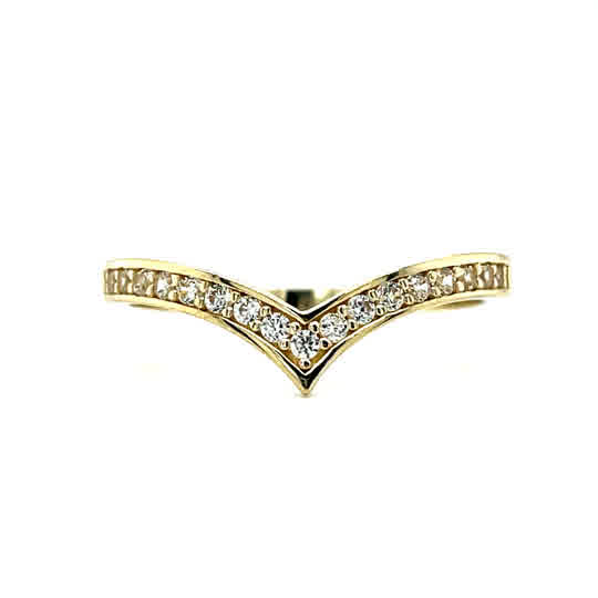 9ct Cubic Zirconia Wishbone Ring