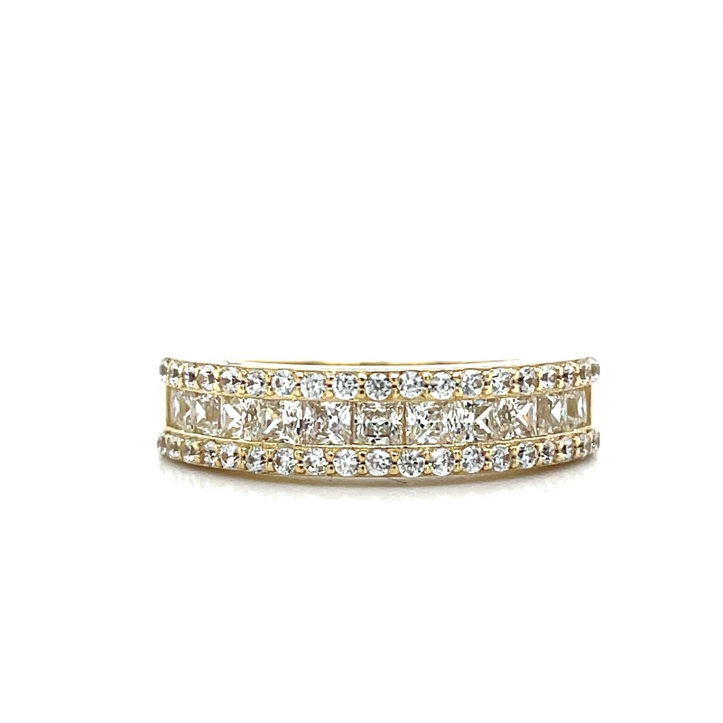 9ct Cubic Zirconia 3 Row Ring