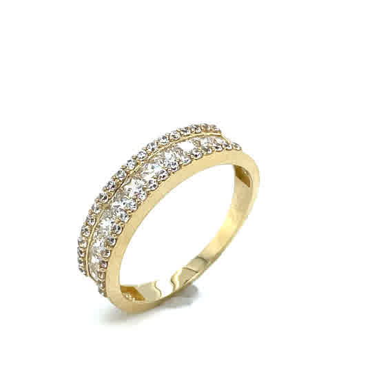 9ct Cubic Zirconia 3 Row Ring