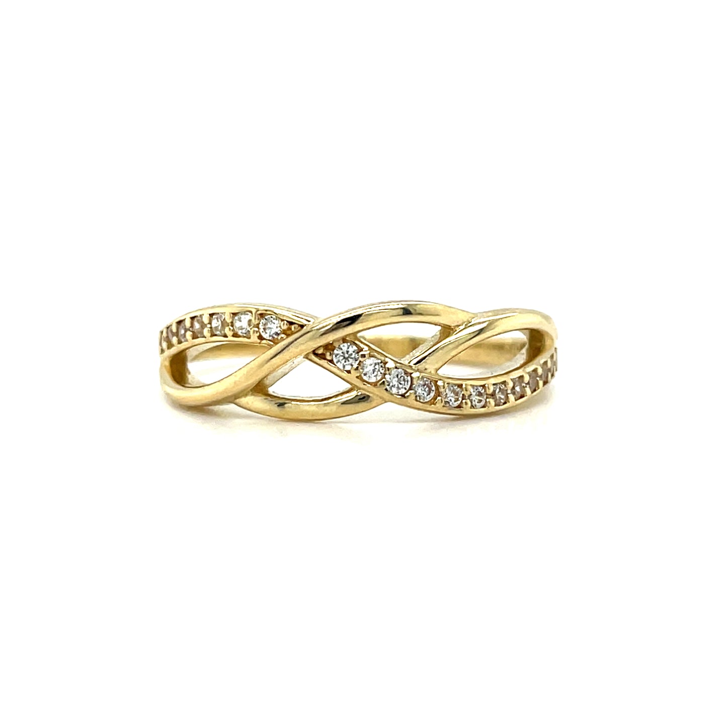 9ct Polished & Cubic Zirconia Wrap Ring