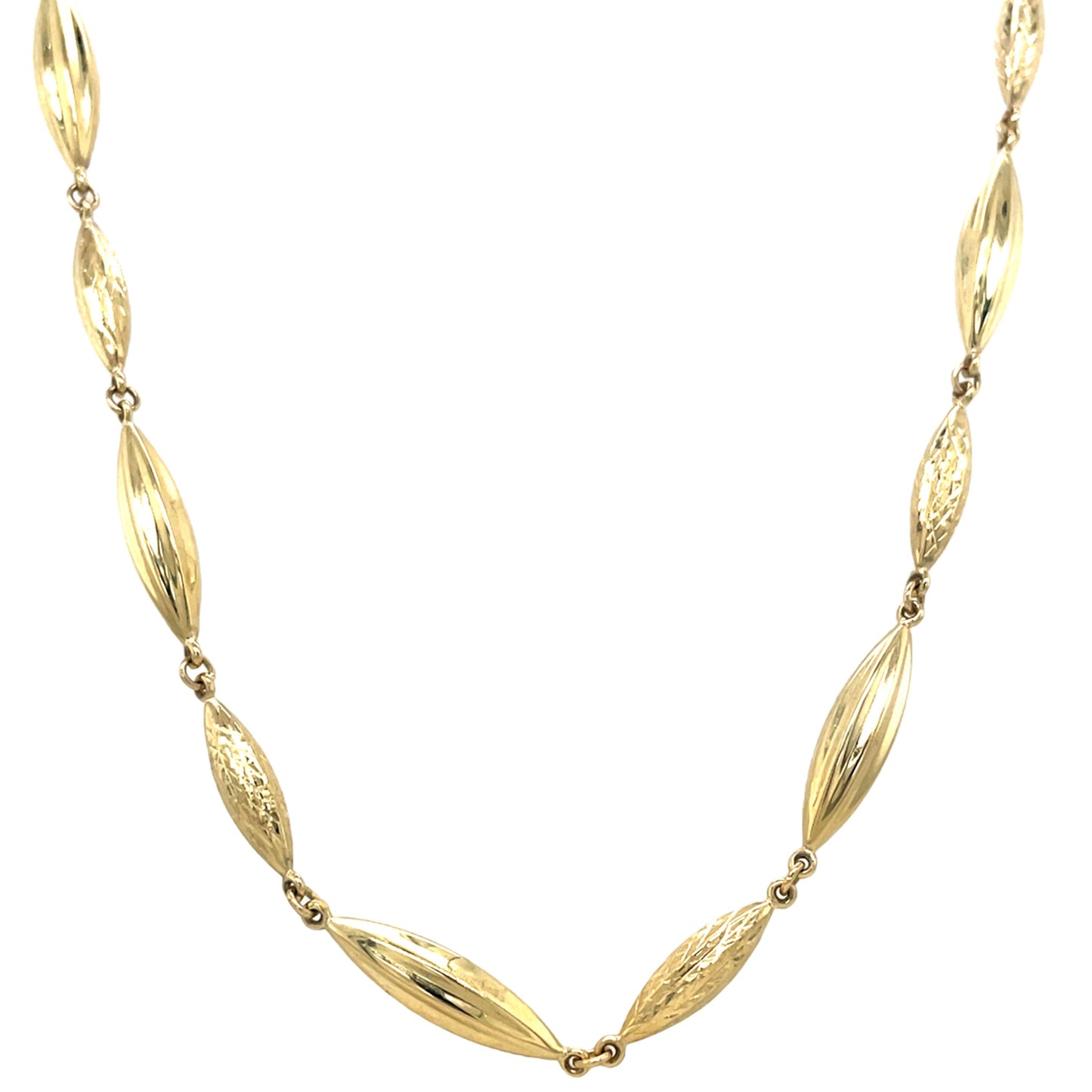 9ct Diamond Cut Long Oval Link Necklet