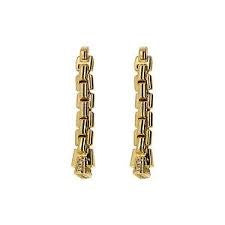 Bronzeallure Gold Plated Cubic Zirconia Long Brick Drop Earrings