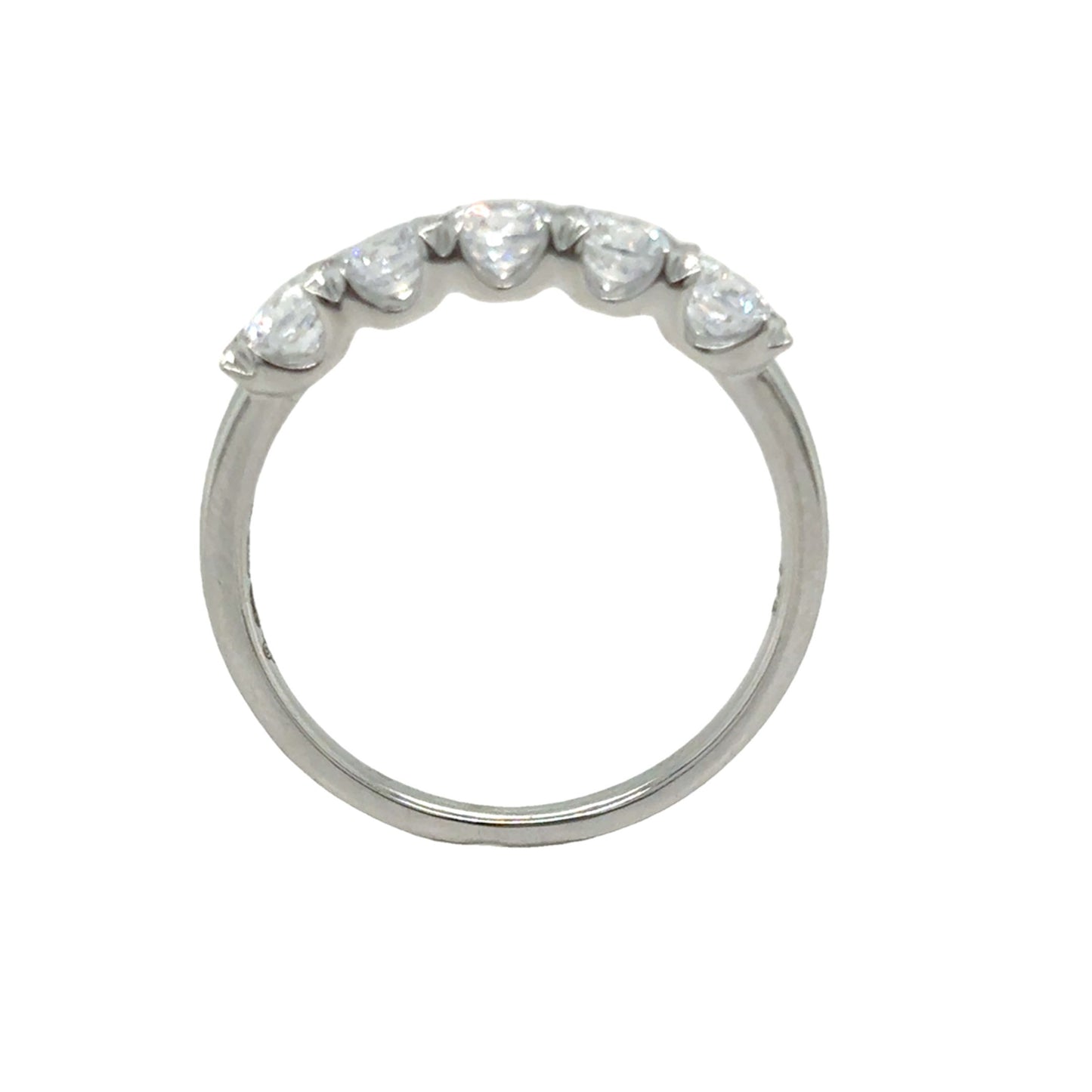 9ct White Gold Five Stone Claw Set CZ Eternity Ring