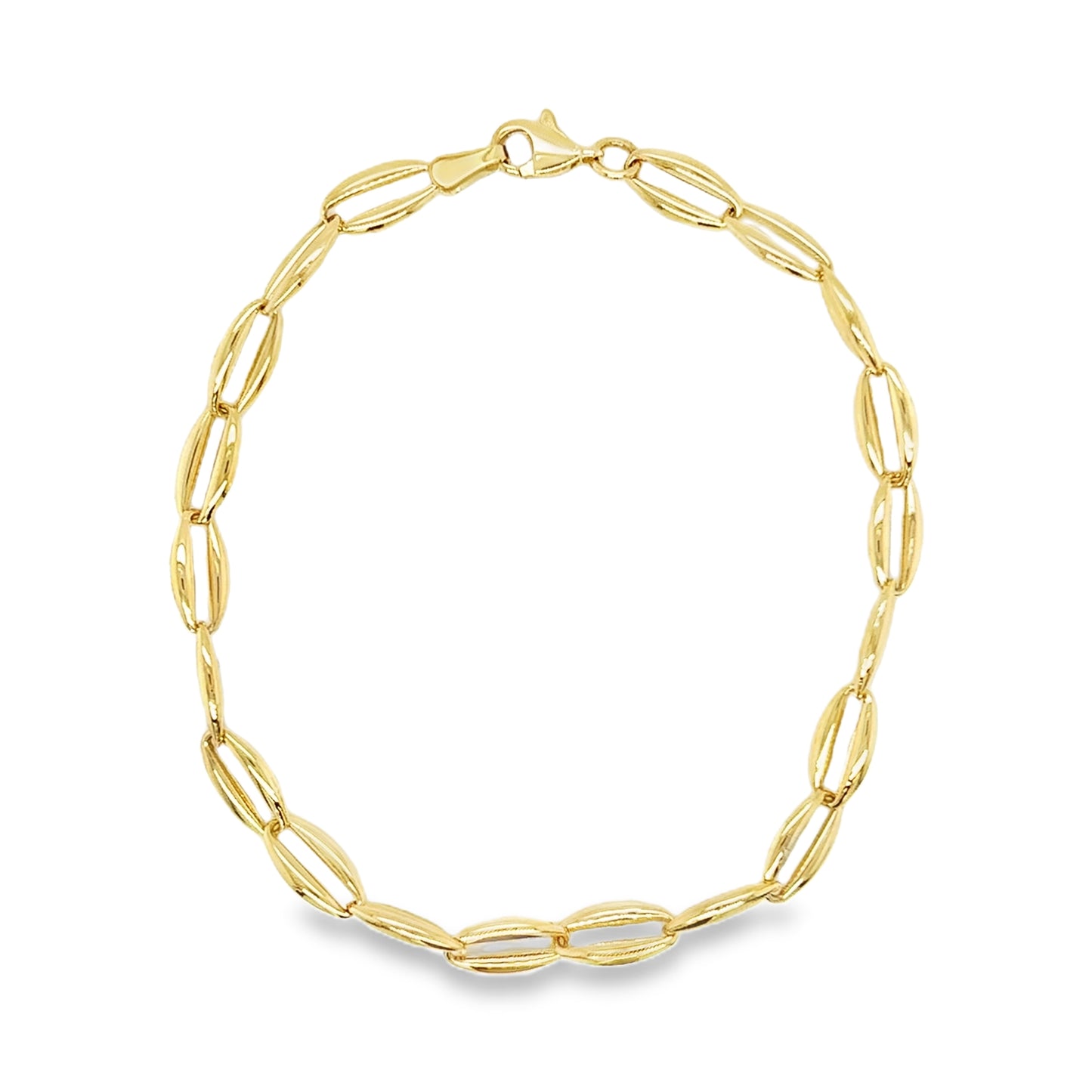 9ct Polished Open Oval Bracelet