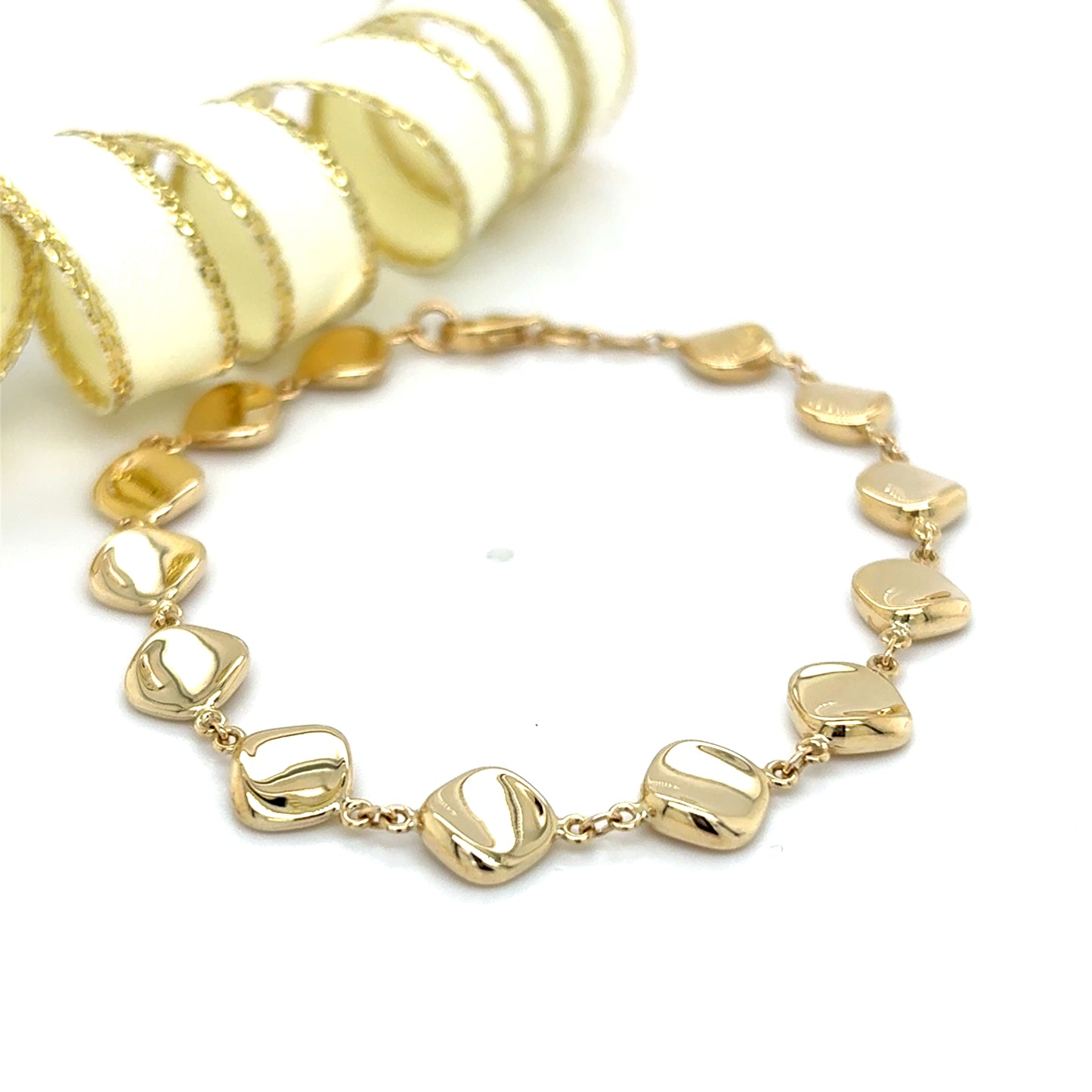 9ct Polished Disc Link Bracelet