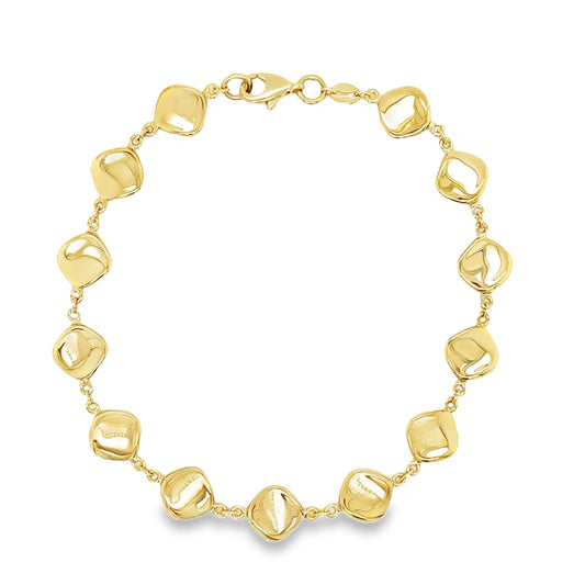 9ct Polished Disc Link Bracelet