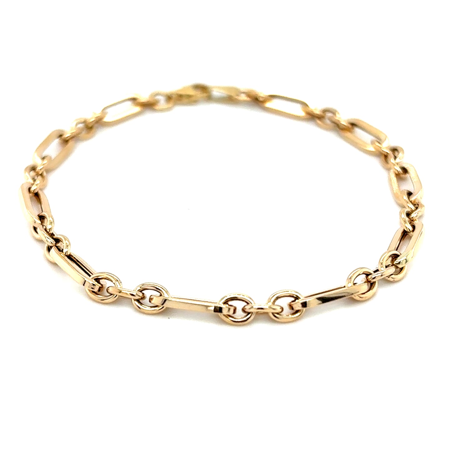 9ct Polished Open Oval Short & Long Link Bracelet