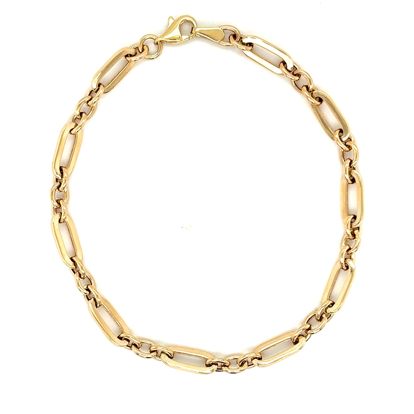 9ct Polished Open Oval Short & Long Link Bracelet