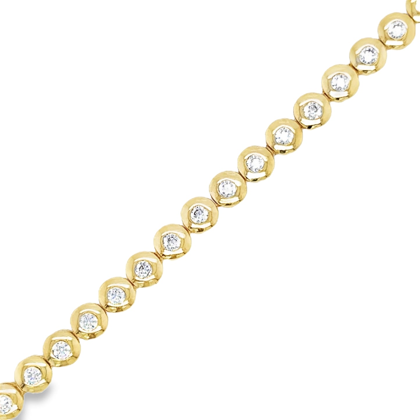 9ct Rubover Cubic Zirconia Tennis Bracelet 7g