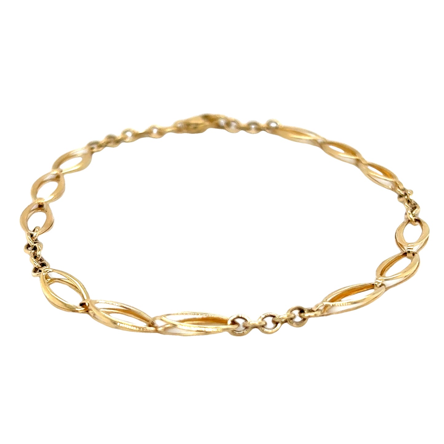 9ct Polished Oval Link Bracelet 2.4g