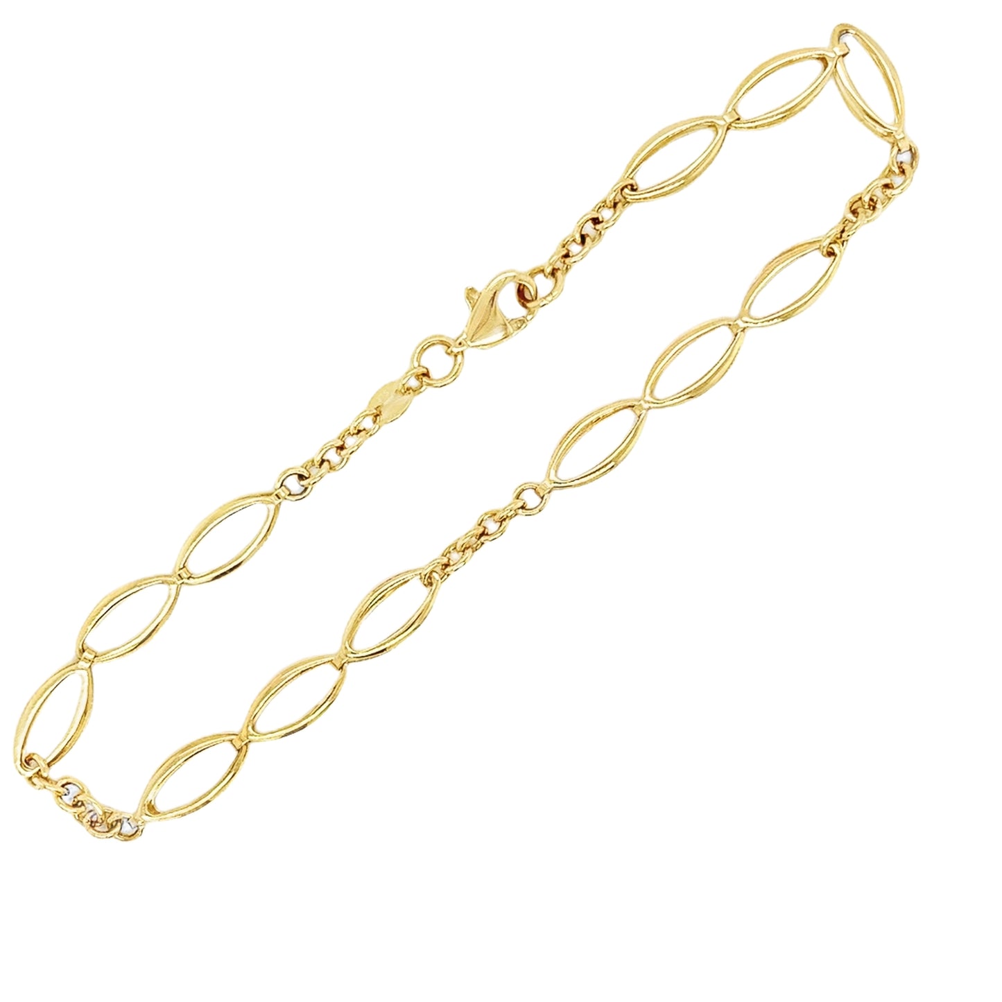 9ct Polished Oval Link Bracelet 2.4g