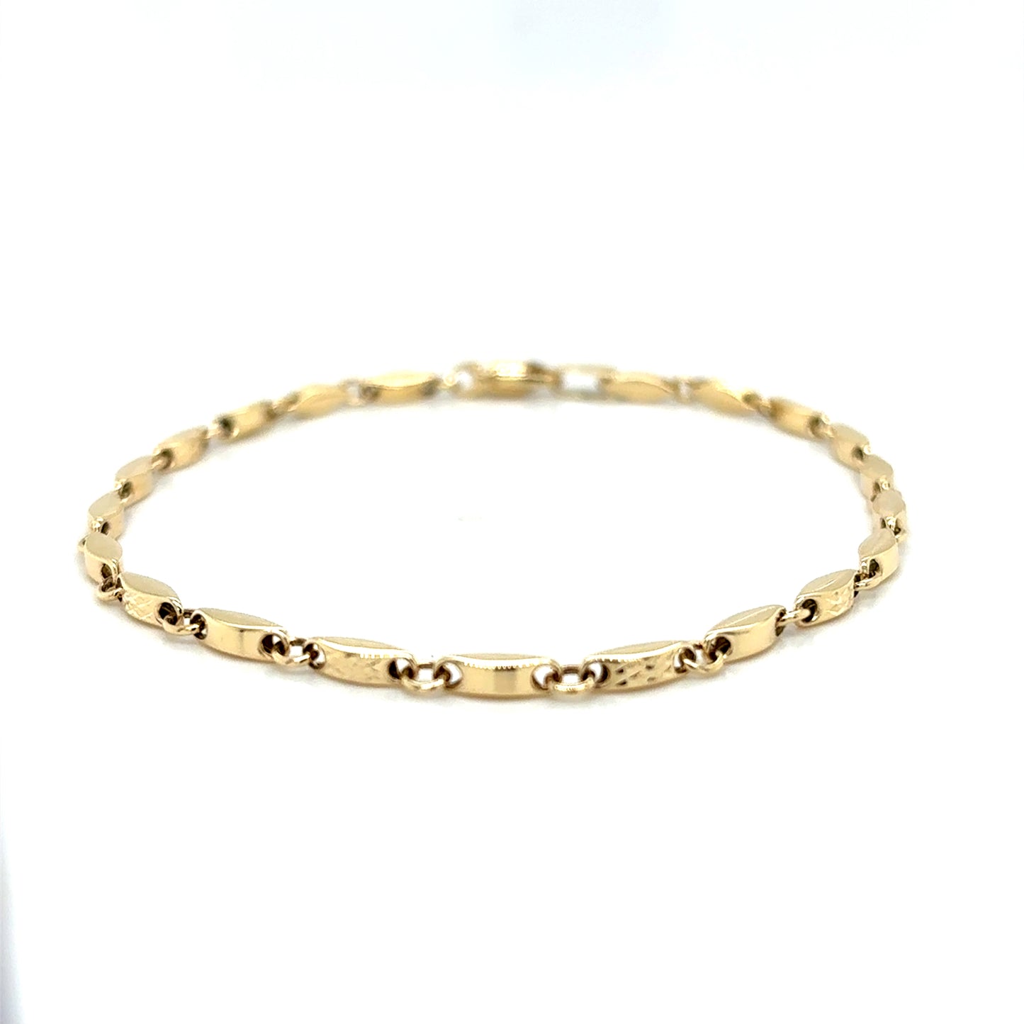 9ct Polished Oval Link Bracelet 2.5g