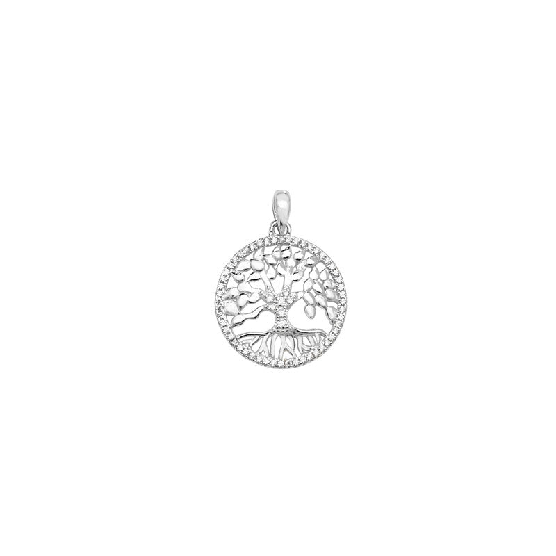 Sterling Silver CZ Tree Of Life Pendant