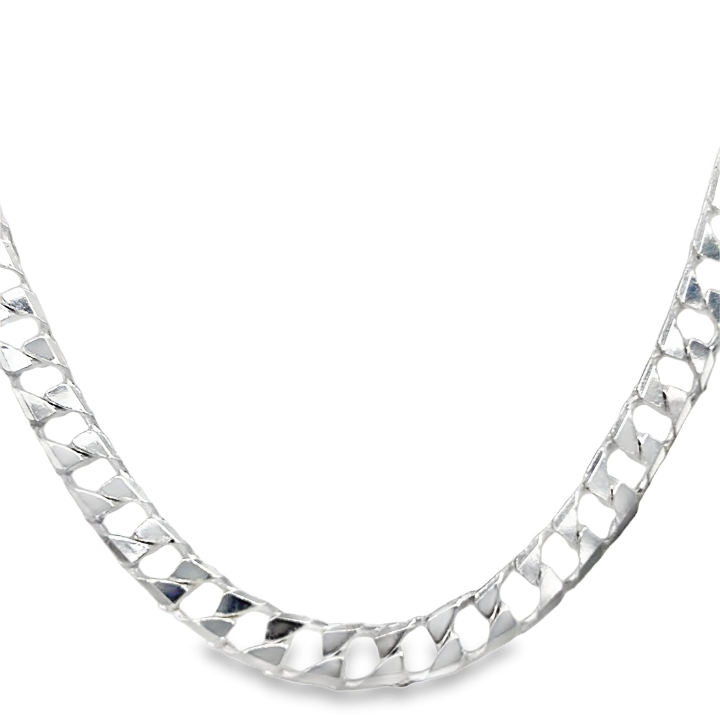 Sterling Silver 20' Square Curb Link Necklet