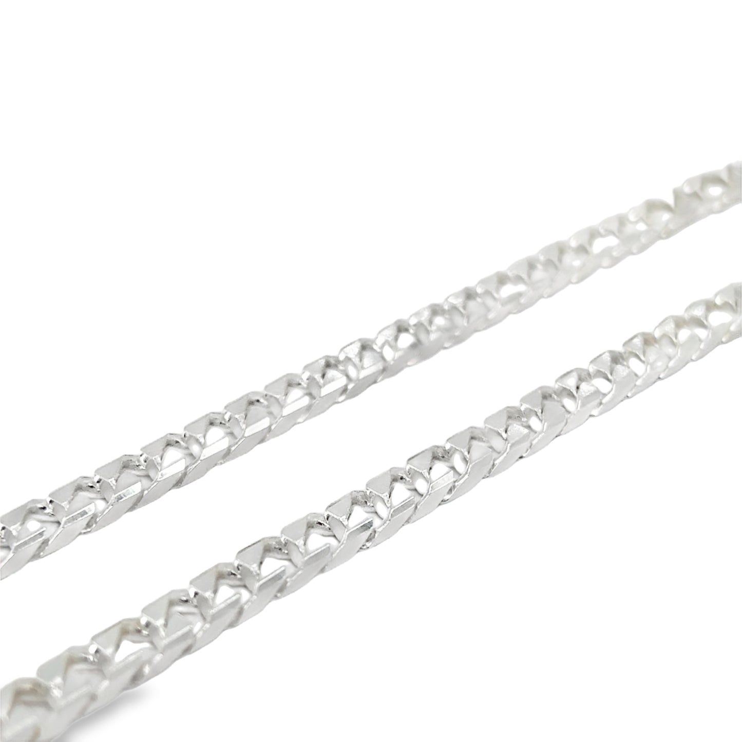 Sterling Silver 20' Square Curb Link Necklet
