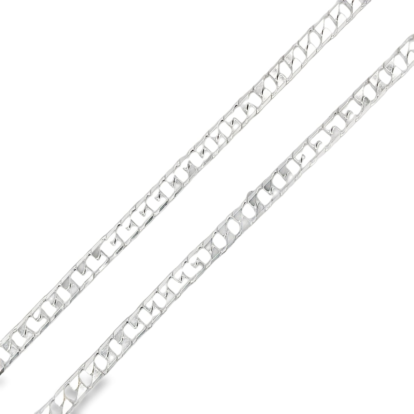 Sterling Silver 20' Square Curb Link Necklet