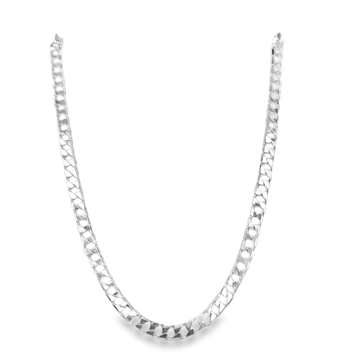 Sterling Silver 20' Square Curb Link Necklet
