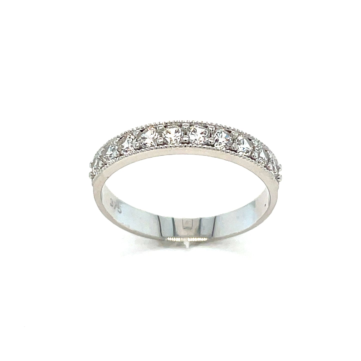 9ct Ring Wh Et 10 Stn Cz