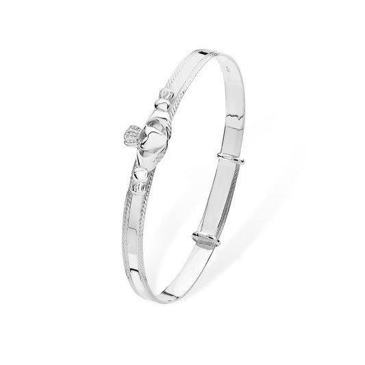 Sterling Silver Claddagh Bangle