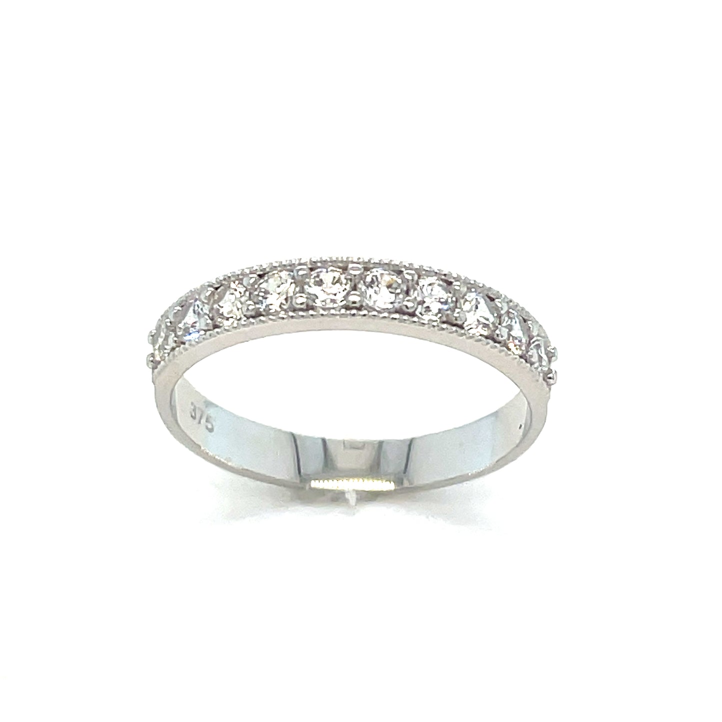 9ct Ring Wh Et 10 Stn Cz