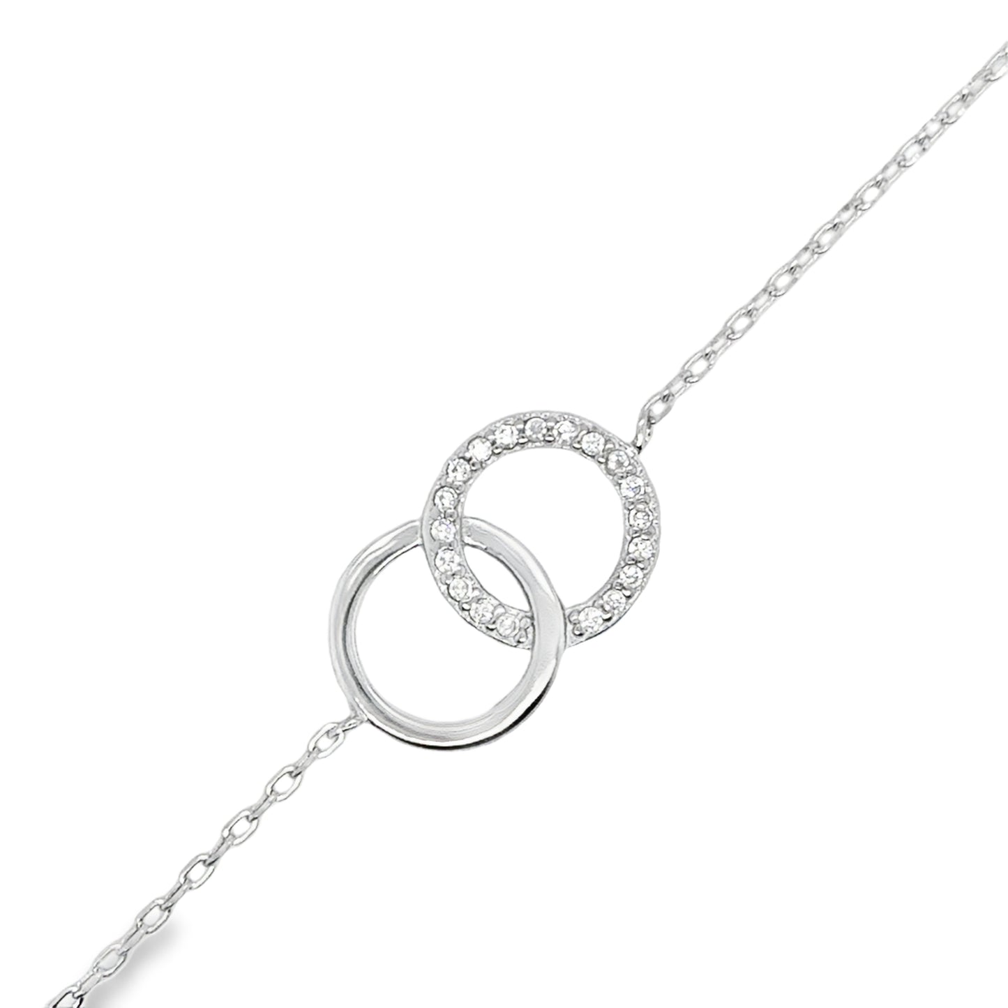 Sterling Silver CZ & Polished Partnership Bracelet