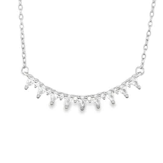 Sterling Silver CZ Hammock Necklet