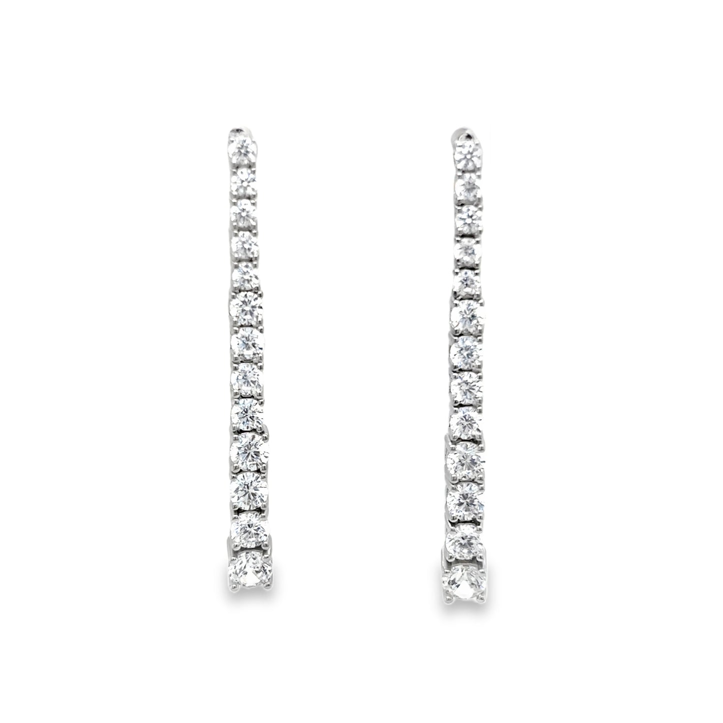 Sterling SIlver CZ Long Drop Earrings
